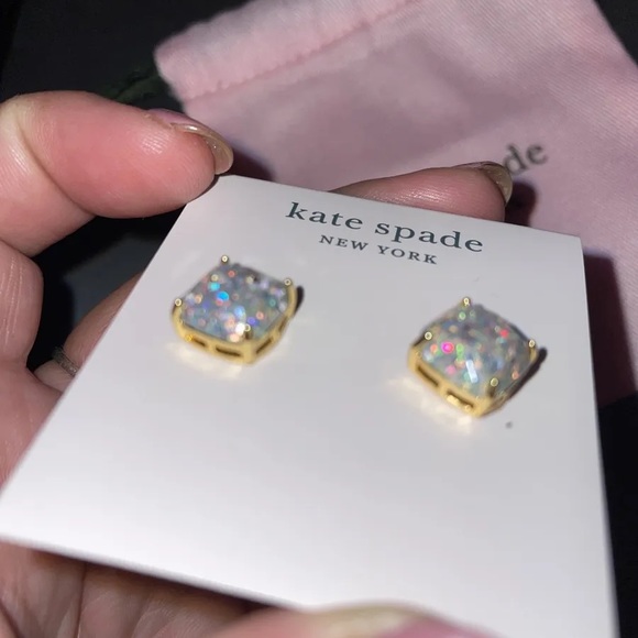✨KATE SPADE✨ Opal Gold Square Stud Earrings - Picture 6 of 8